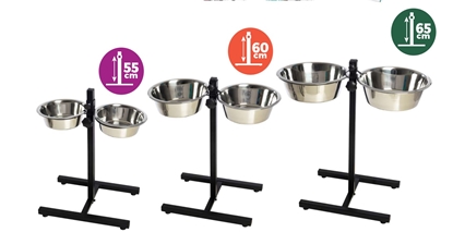 Picture of LeoPet Adjustable Stainless Steel Double Diner – Raised Feed